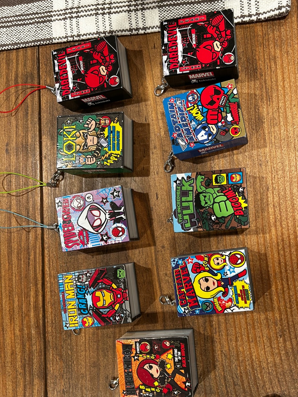 Marvel Pop-Art Character tokidoki comic  book keychain characters (lot of 9)